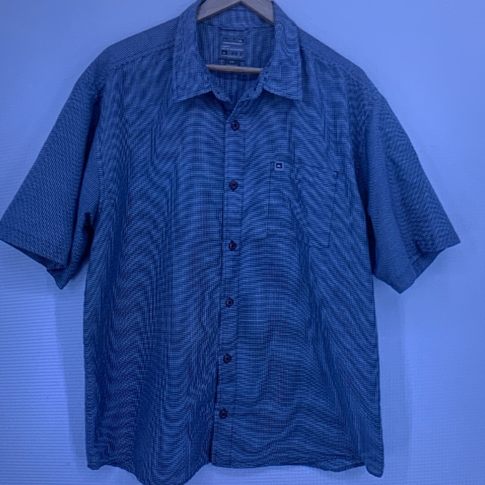 Casual Short-Sleeve Button-Up Shirt - Blue